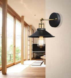 GLOBO Retrofit Wandleuchte LENIUS messingfarbig