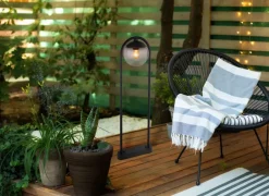 GLOBO Retrofit Wegeleuchte MICHAEL 100 cm schwarz /rauchfarbig