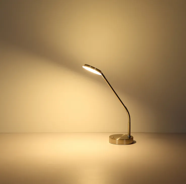 GLOBO Schreibtischlampe Silvio, Metall/Kunststoff, 13 x 43 x 53,5 cm Alu-/Nickelfarbig