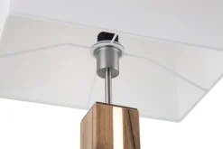 GLOBO Stehlampe FOREST, Holznachbildung/Textil/Metall, 150 x 40 x 27 cm Braun/Beige/Silberfarbig