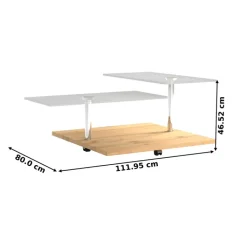 HAUKE HENDRIKS Couchtisch 80 x 80 cm Asteiche/ Edelstahl