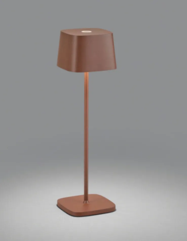 helestra Akku LED Tischlampe KORI 2-teilig rostbraun