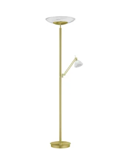 HELL LED Deckenfluter FINDUS 2-flg messingfarbig