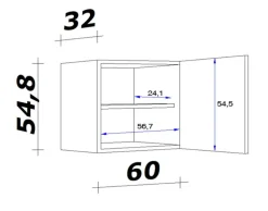 QUARTIER Hängeschrank LUKE Sonoma Eiche /weiß 60 cm