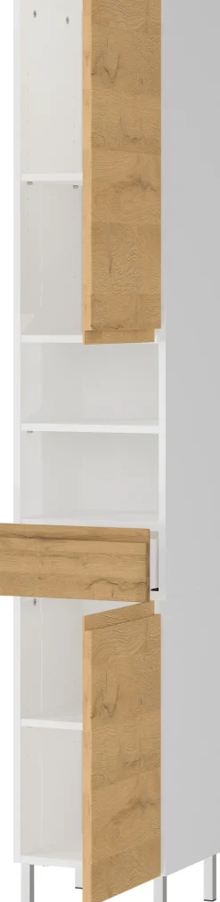Hochschrank SOPHIE 34x190x34 cm weiß/Grandson-Eiche Nb.