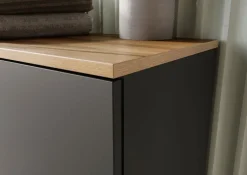 Hochschrank YONKERS 34 x 190 cm Graphit/ Navarra Eiche