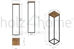 holz4home Blumenständer 21 x 90 cm Eiche natur geölt