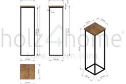 holz4home Blumenständer 21 x 70 cm Eiche natur geölt