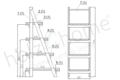 holz4home Gartenregal LADDER 109 cm braun