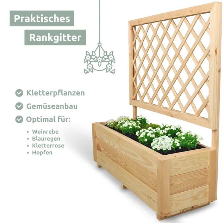 holz4home Pflanzkasten SPALIER 98 x 34 cm Kiefernholz