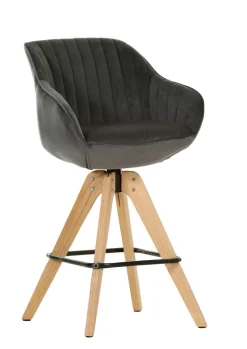 INTERhome Barhocker CHILL anthrazit/Eiche massiv natur