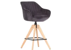 INTERhome Barhocker CHILL anthrazit/Eiche massiv natur