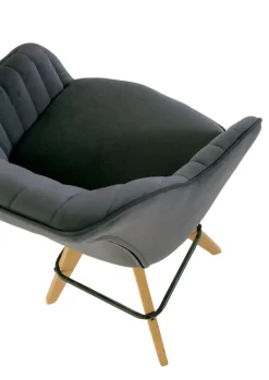 INTERhome Barhocker CHILL anthrazit/Eiche massiv natur