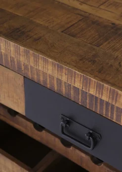 INTERhome Barwagen BARNEY 97 x 85 cm Mango Massivholz/schwarz