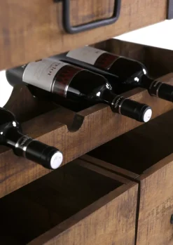 INTERhome Barwagen BARNEY 97 x 85 cm Mango Massivholz/schwarz