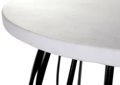 INTERhome Beistelltisch CHUCK Marmor Ø 30 cm Höhe 56 cm Marmor-Dekor Weiß