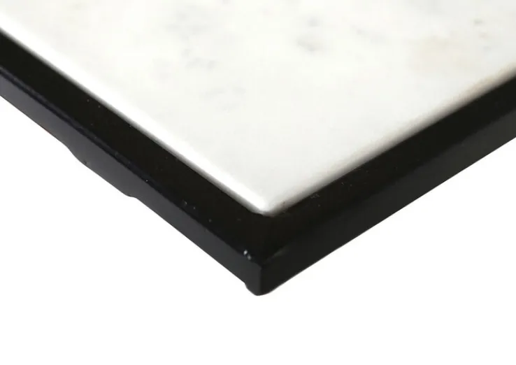 INTERhome Beistelltisch CHUCK Marmor 50 x 28 x 56 cm pulverbeschichtet Marmor-Dekor Weiß