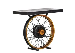 INTERhome Beistelltisch RIDE 60 x 55 cm goldfarbig/schwarz