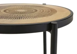 INTERhome Beistelltisch SANTA CRUZ Ø 40 cm Mango Massiv/schwarz