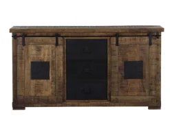 INTERhome Sideboard BARNEY 160 x 85 cm Mango Massivholz/schwarz
