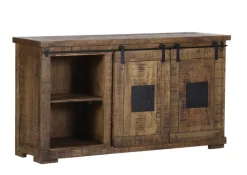 INTERhome Sideboard BARNEY 160 x 85 cm Mango Massivholz/schwarz