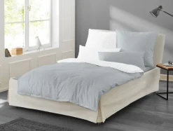 IRISETTE ESSENTIAL Mako-Satin-Bettwäsche JESSICA 155 x 220 cm silber