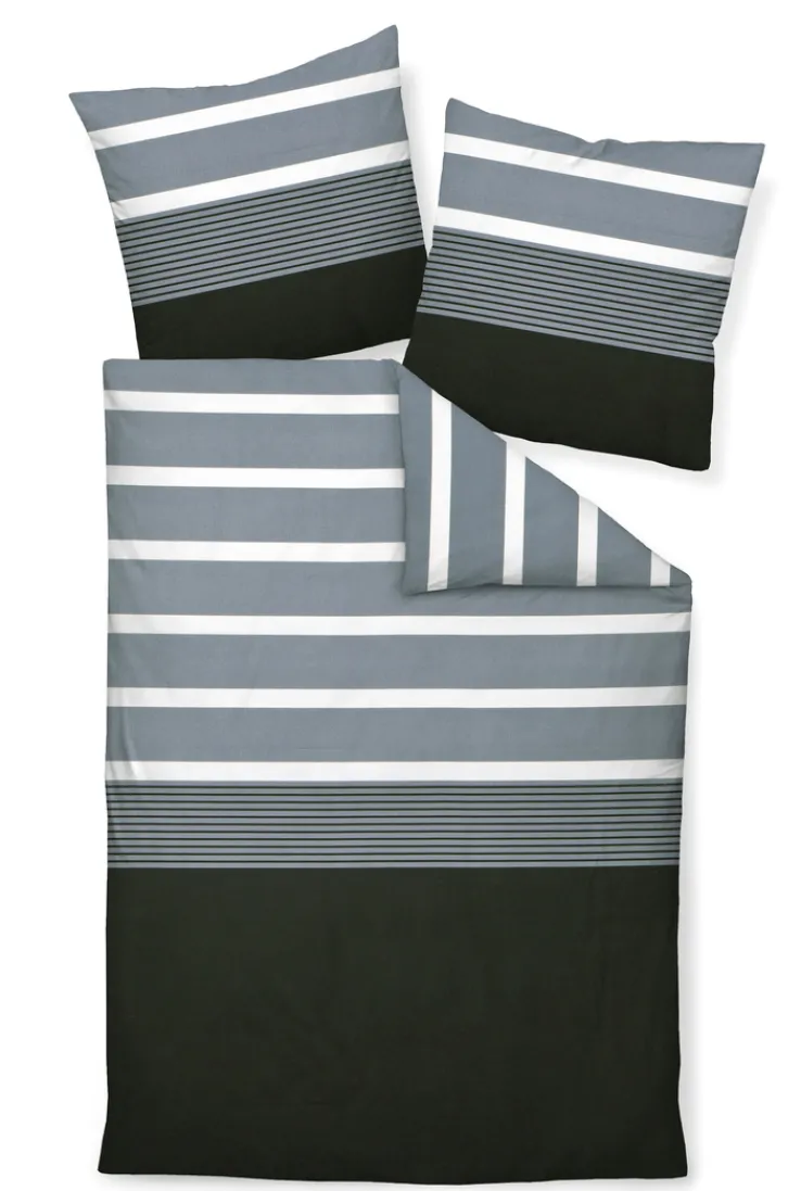 J.D. by janine J. D. JANINE Mako-Satin-Bettwäsche 135 x 200 cm silber/schwarz