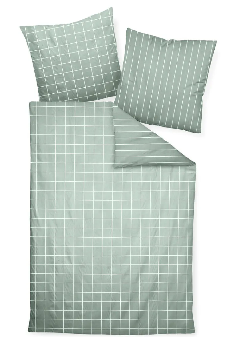 janine Mako-Satin-Bettwäsche MONDERNCLASSIC 135 x 200 cm grün