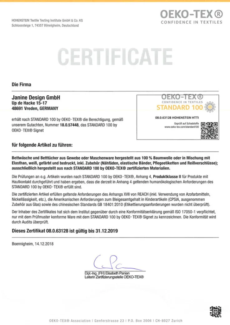 janine Mako-Satin-Bettwäsche MONDERNCLASSIC 135 x 200 cm grün