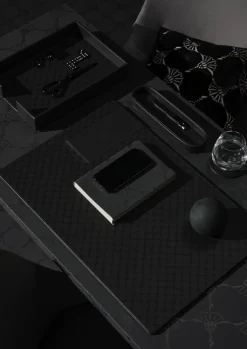 JOOP! Aufbewahrungskorb CORNFLOWER Kunstleder Textil 24,5 x 33 x 6 cm Anthrazit-Schwarz