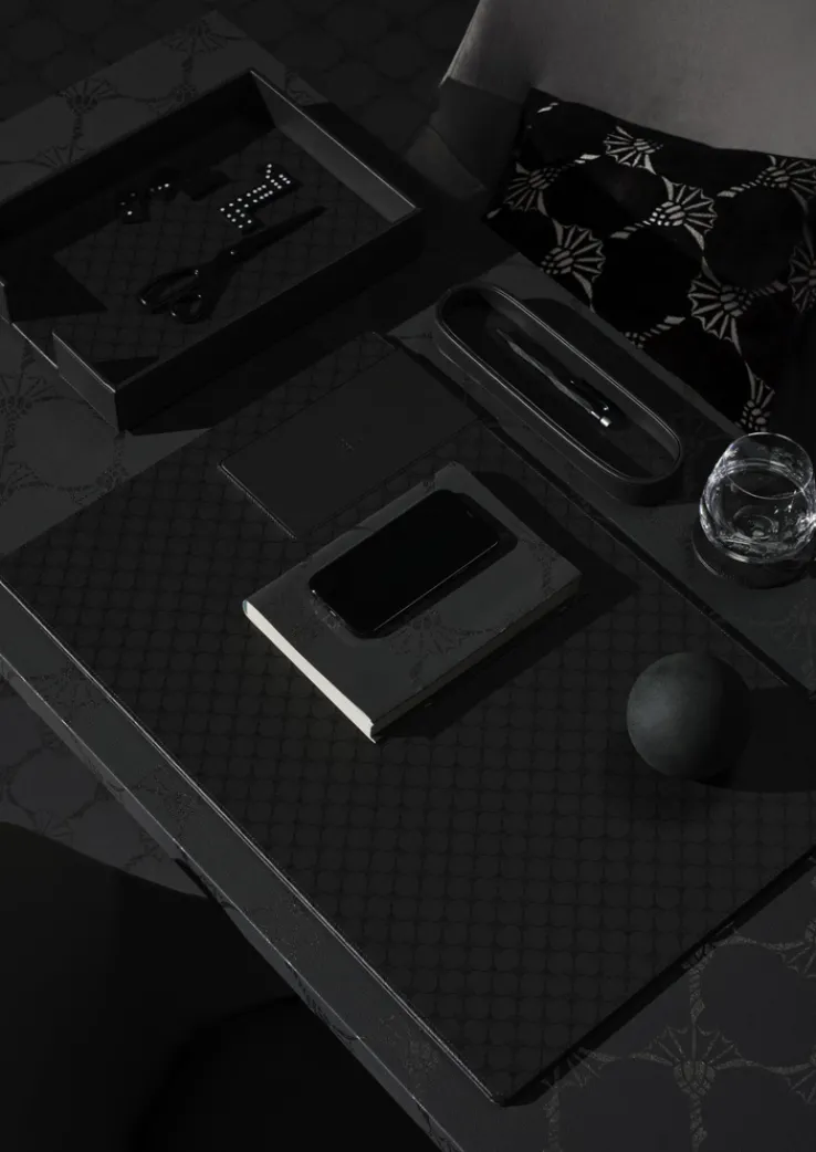 JOOP! Aufbewahrungskorb CORNFLOWER Kunstleder Textil 24,5 x 33 x 6 cm Anthrazit-Schwarz