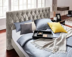 JOOP! Boxspringbett CUBIC CHESTERFIELD 180 x 200 cm grau