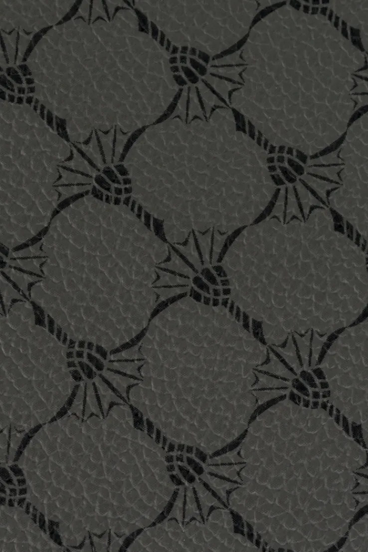 JOOP! Glasuntersetzer Set 6-tlg. CORNFLOWER Farbglas/Kunstleder Ø 11,5 cm Anthrazit-Schwarz