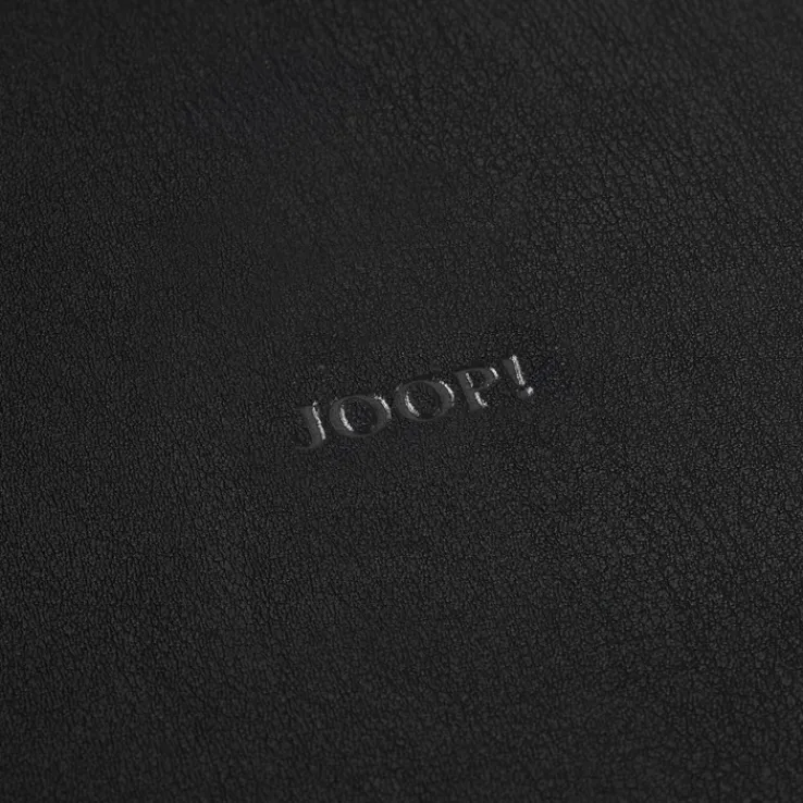 JOOP! Glasuntersetzer Set 6-tlg. CORNFLOWER Farbglas/Kunstleder Ø 11,5 cm Anthrazit-Schwarz