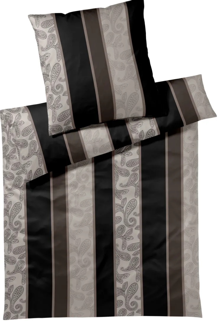 JOOP! Makosatin-Bettwäsche P STRIPES 135 x 200 cm black/mehrfarbig