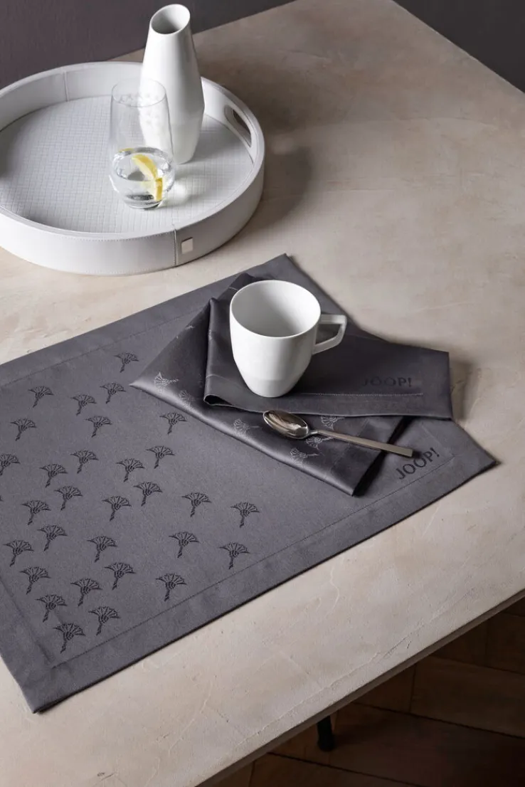 JOOP! Servietten-Set FADED CORNFLOWER 2er Set graphitgrau