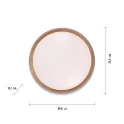 JUST LIGHT LED Deckenlampe EMILIA 40 cm grau /Holzdekor