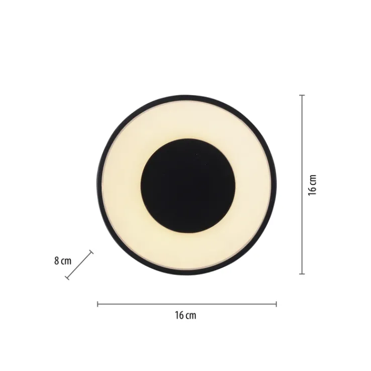 JUST LIGHT LED Deckenlampe TANIKA 16 cm schwarz