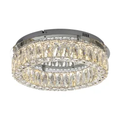 JUST LIGHT LED Deckenlampe KULUNKA 44 cm chromfarbig /Kristall