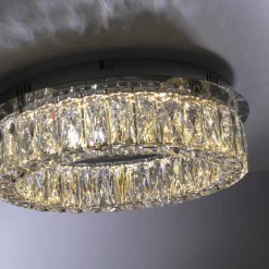 JUST LIGHT LED Deckenlampe KULUNKA 44 cm chromfarbig /Kristall