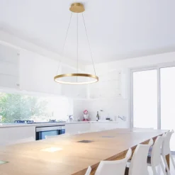 JUST LIGHT LED Pendelleuchte CIRCLE 39 cm goldfarbig