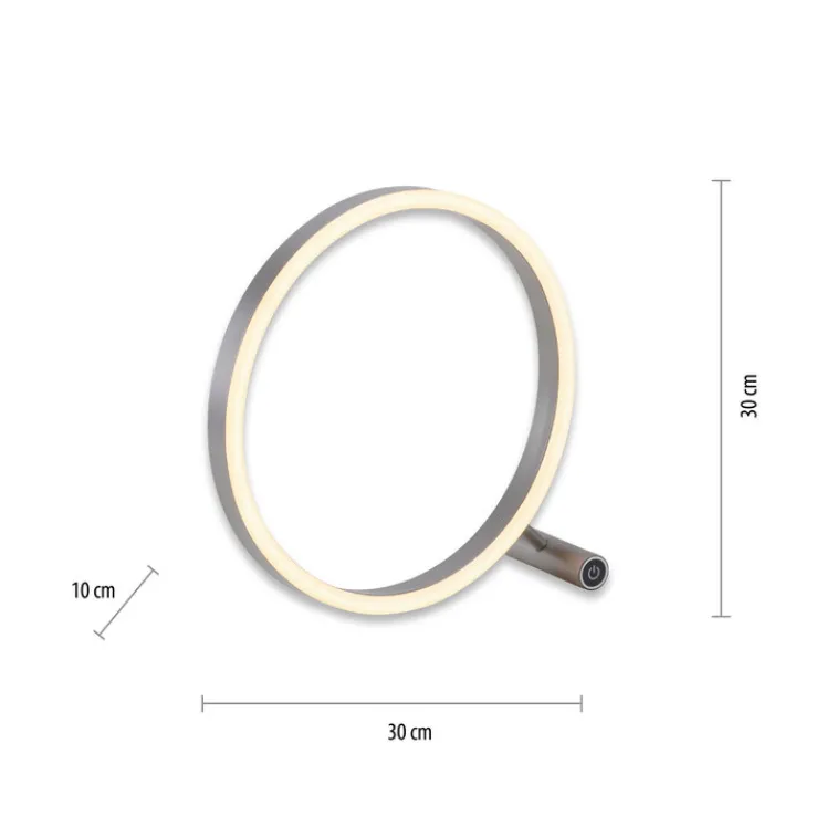 JUST LIGHT LED Tischlampe RITUS 28 cm alufarbig