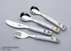 JUSTINUS Kinderbesteck-Set HAPPY DOGS 4-teilig Edelstahl