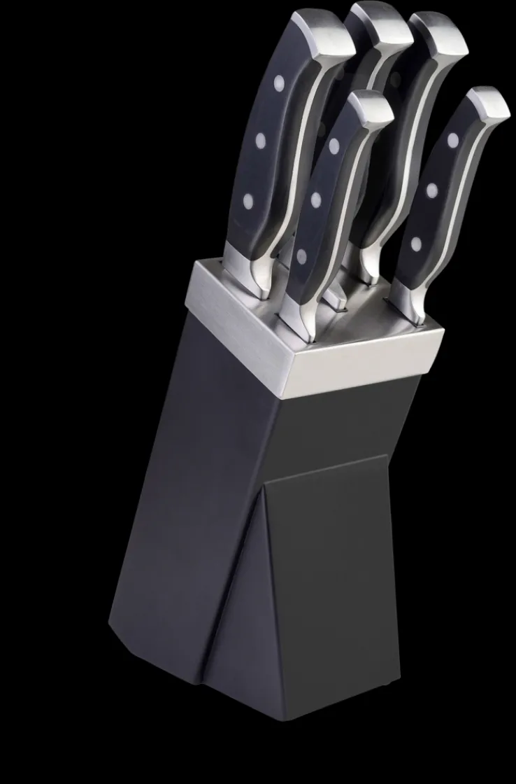 JUSTINUS Messerblock MASTER CUT 6-teilig Holz schwarz