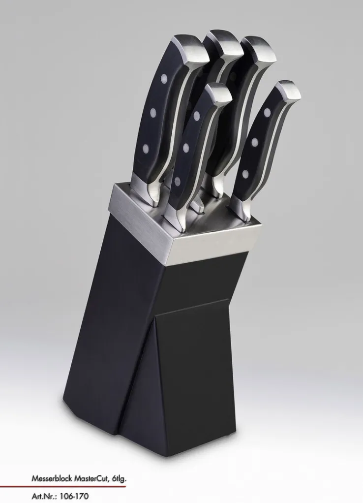JUSTINUS Messerblock MASTER CUT 6-teilig Holz schwarz