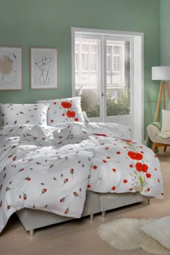 kaeppel Seersucker-Bettwäsche RED POPPY 135 x 200 cm rot