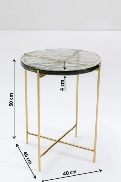 KARE DESIGN Beistelltisch rund ICE 40 cm Stahl/Glas goldfarbig
