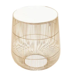 KARE DESIGN Beistelltisch rund BEAM 35 x 32 cm Stahl gold