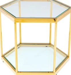 KARE DESIGN Couchtisch COMB 45 cm goldfarbig