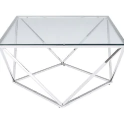 KARE DESIGN Couchtisch CRISTALLO 45 x 80 cm Edelstahl/Glas weiß